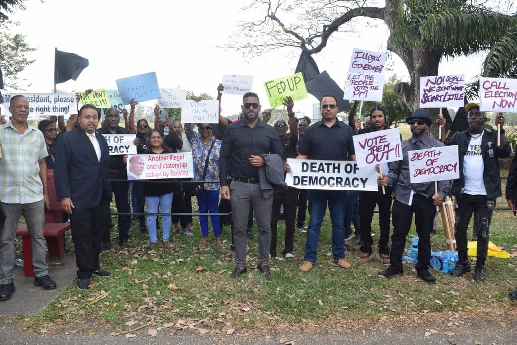 UNC supporters protest outside swearing-in