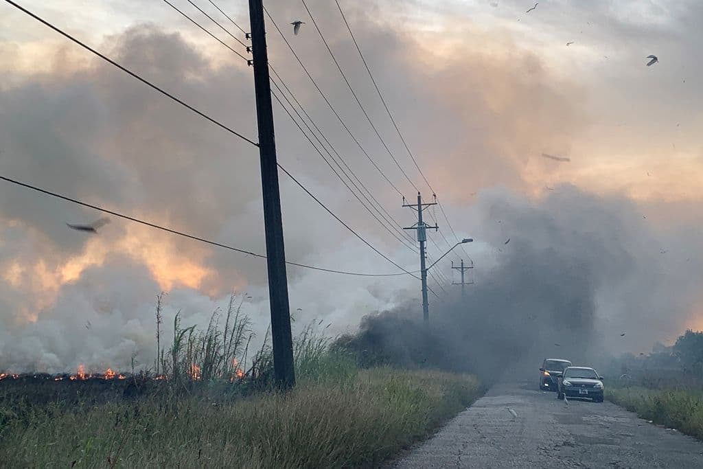 WASA diverts water supply as bush fires rage in Congo Hill, Moriah