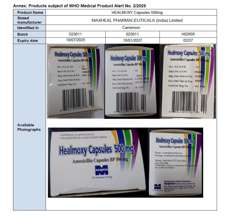 Health Ministry issues warning about falsified antibiotic