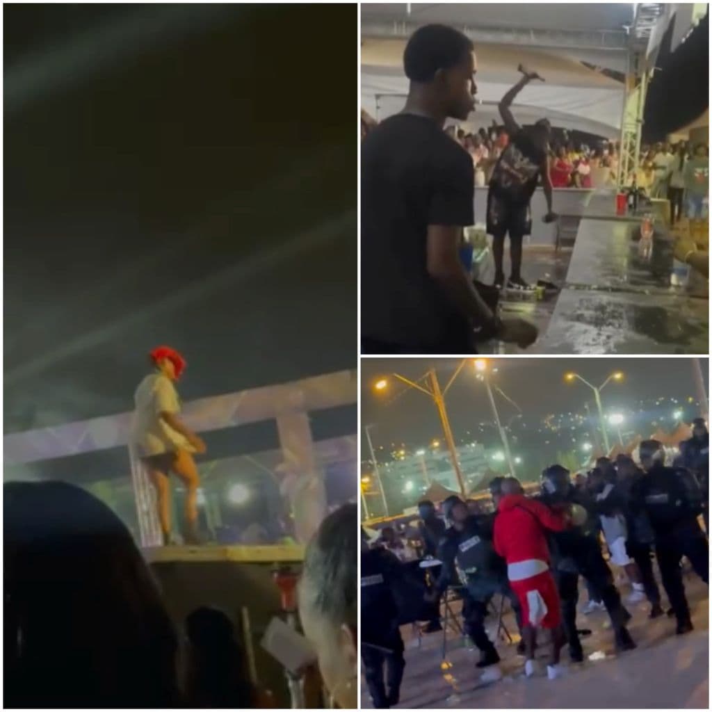 Party-goers disrupt stage