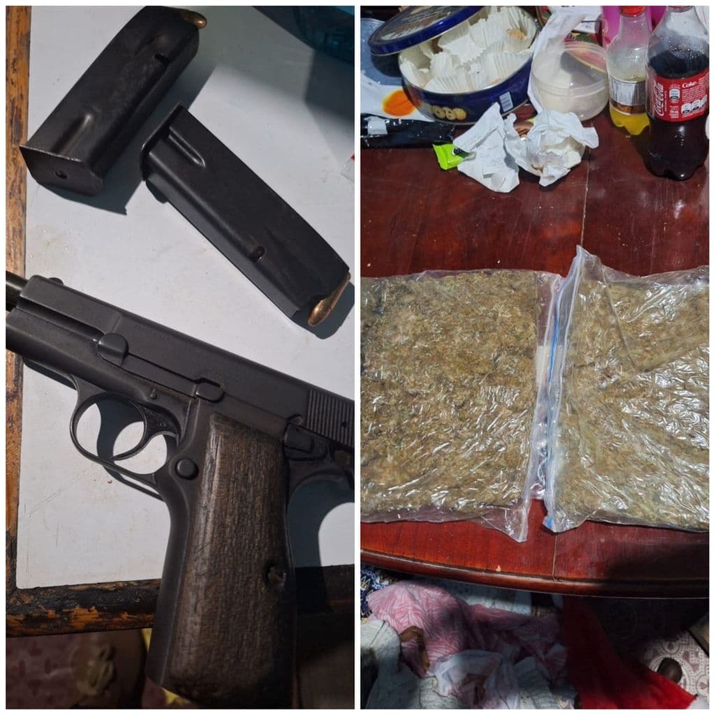 Illegal firearm, ammunition and cannabis seized in central division