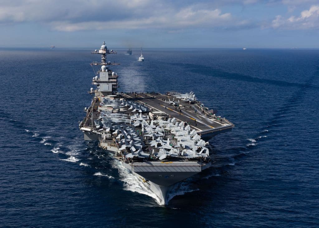 USS Gerald R. Ford carrier group enters Caribbean waters