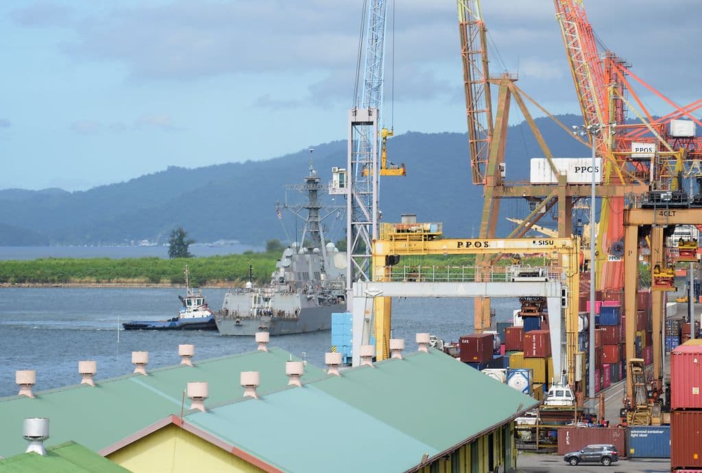 Officials divert vessels, cargo to Point Lisas Port as warship docks in PoS
