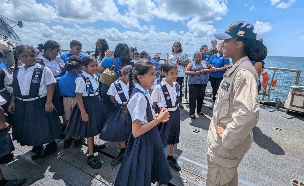 Cedros students tour USS Gravely
