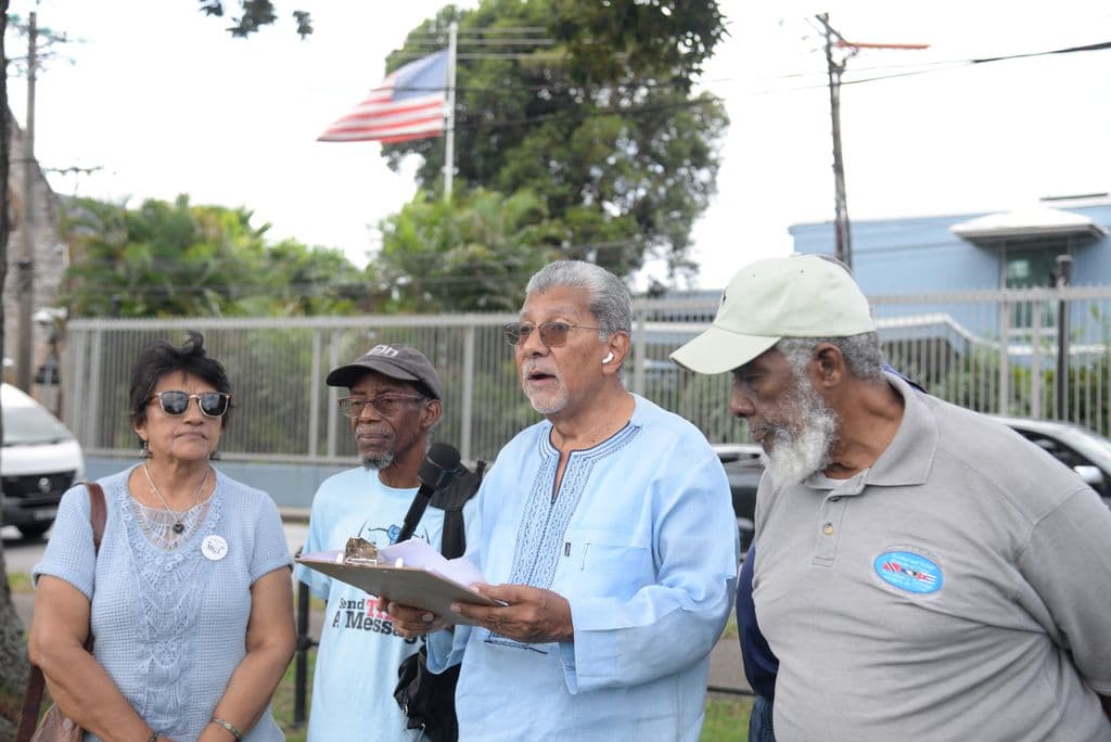 Civil society groups protest outside US Embassy over Cuba blockade
