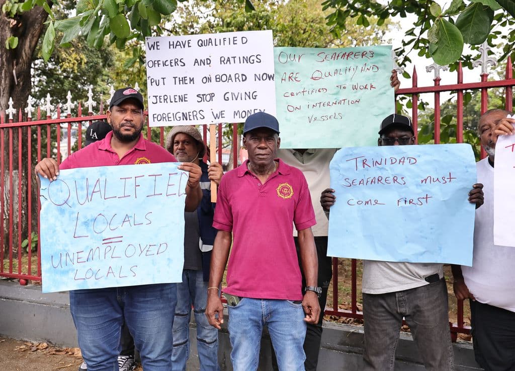 Displaced ferry workers protest again