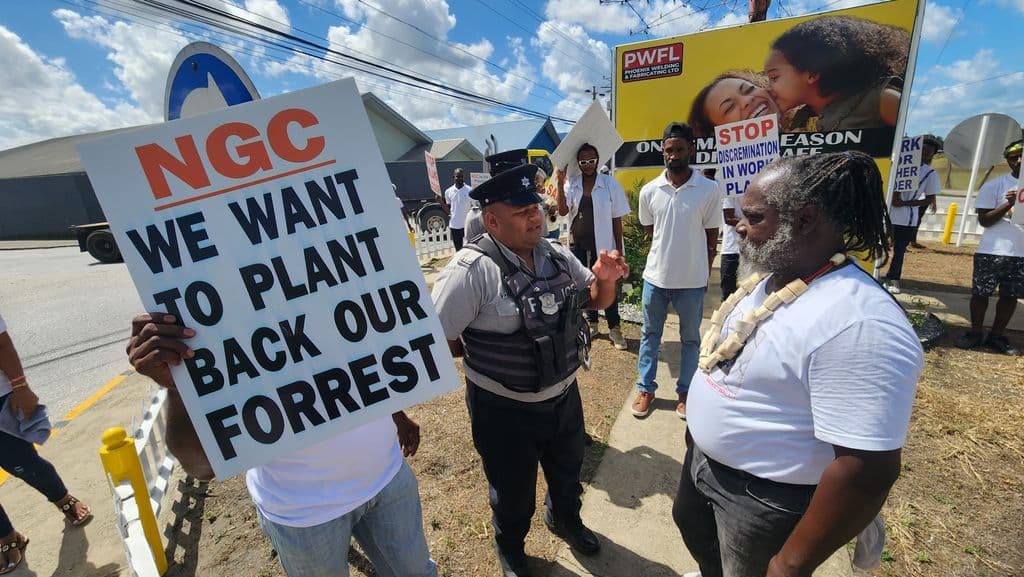 Rio Claro villagers protest over jobs, forests