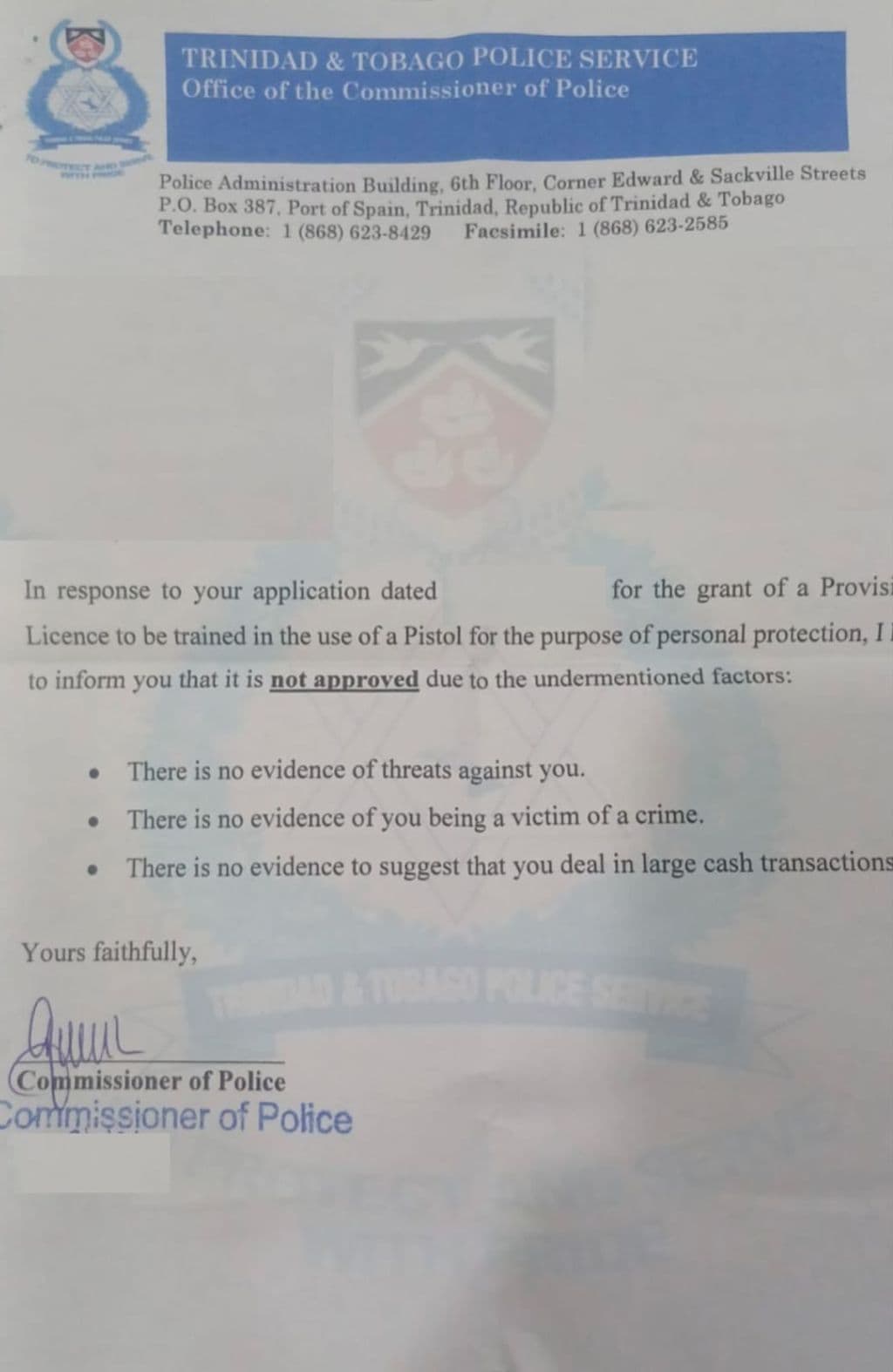 Griffith criticises firearms licence policy