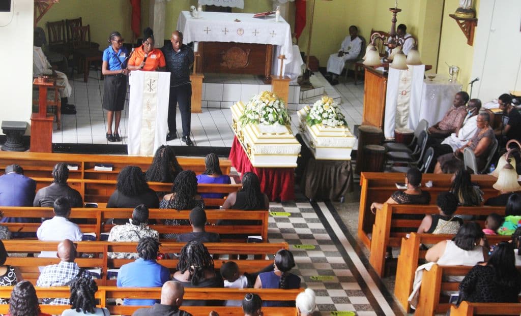 Toddler, father laid to rest side by side two weeks after Belmont shooting