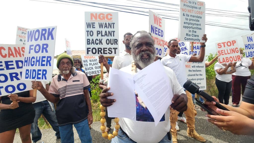 Rio Claro residents protest for reforestation jobs