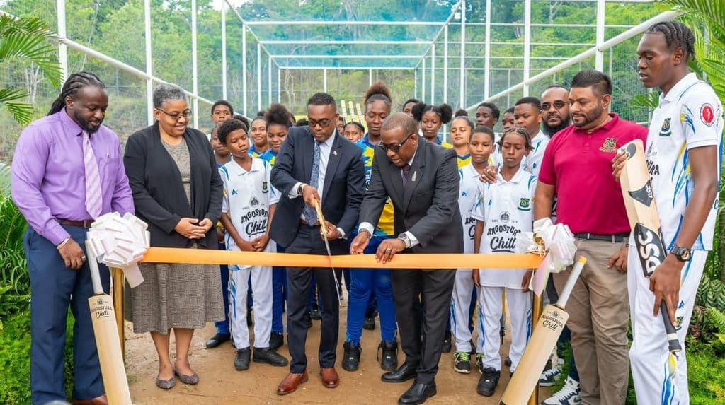Angostura refurbishes cricket practice net at Blanchisseuse Secondary
