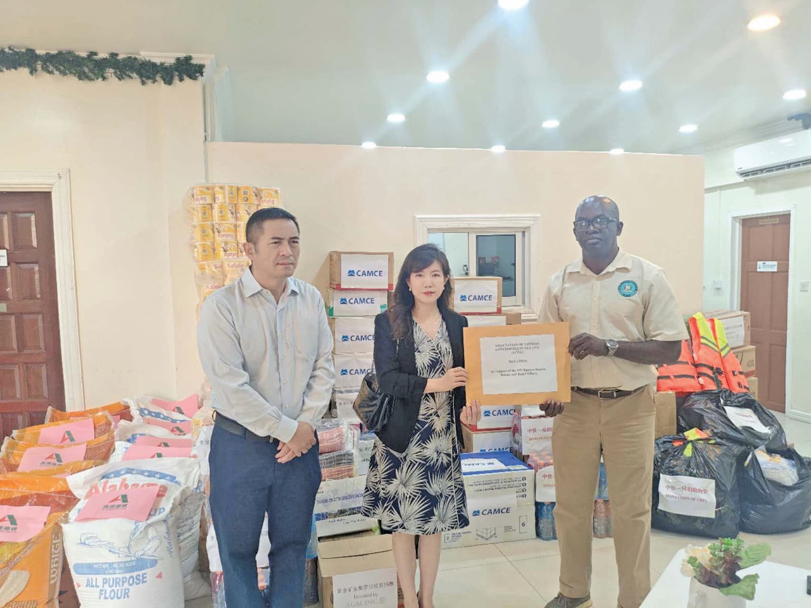 China donates relief supplies to support MV Barima response