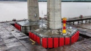 Collision protection system installed at new Demerara River Bridge