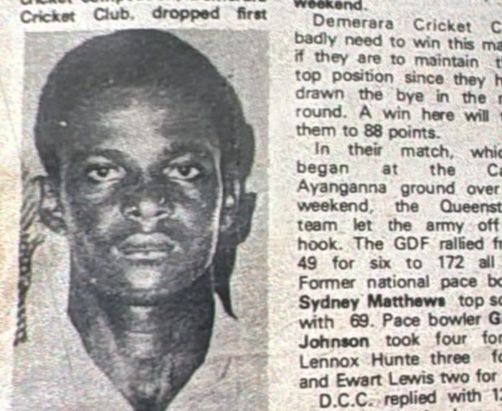 Former national player Sydney Matthews has passed away in the USA