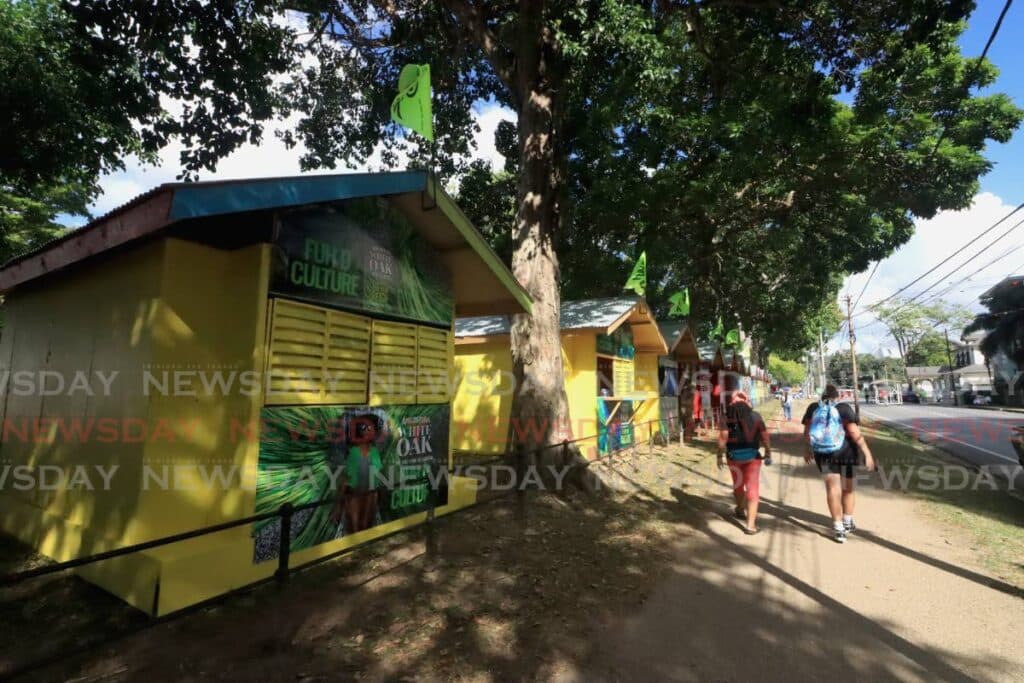 Vendor's carnival booths in Port of Spain completed