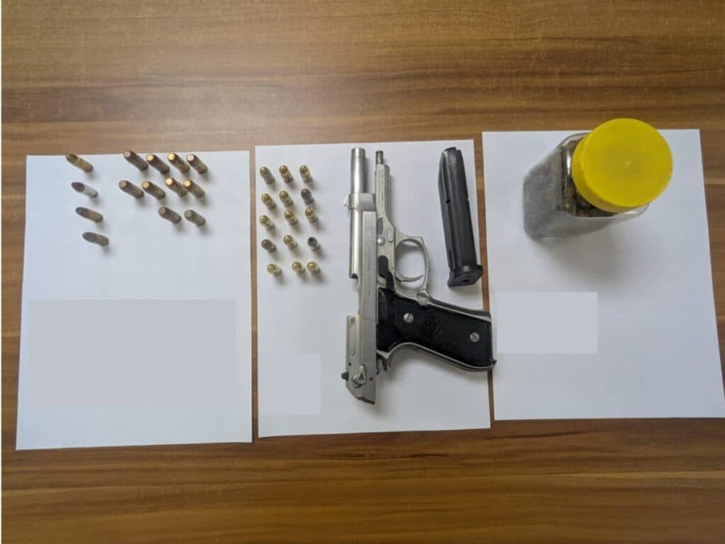 Guns, ammo, weed found in police searches