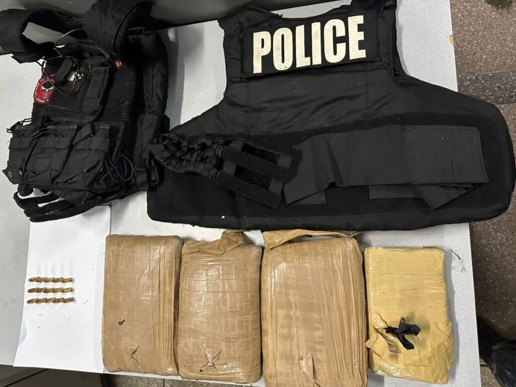 Guns, ammo, ganja, bulletproof vests seized