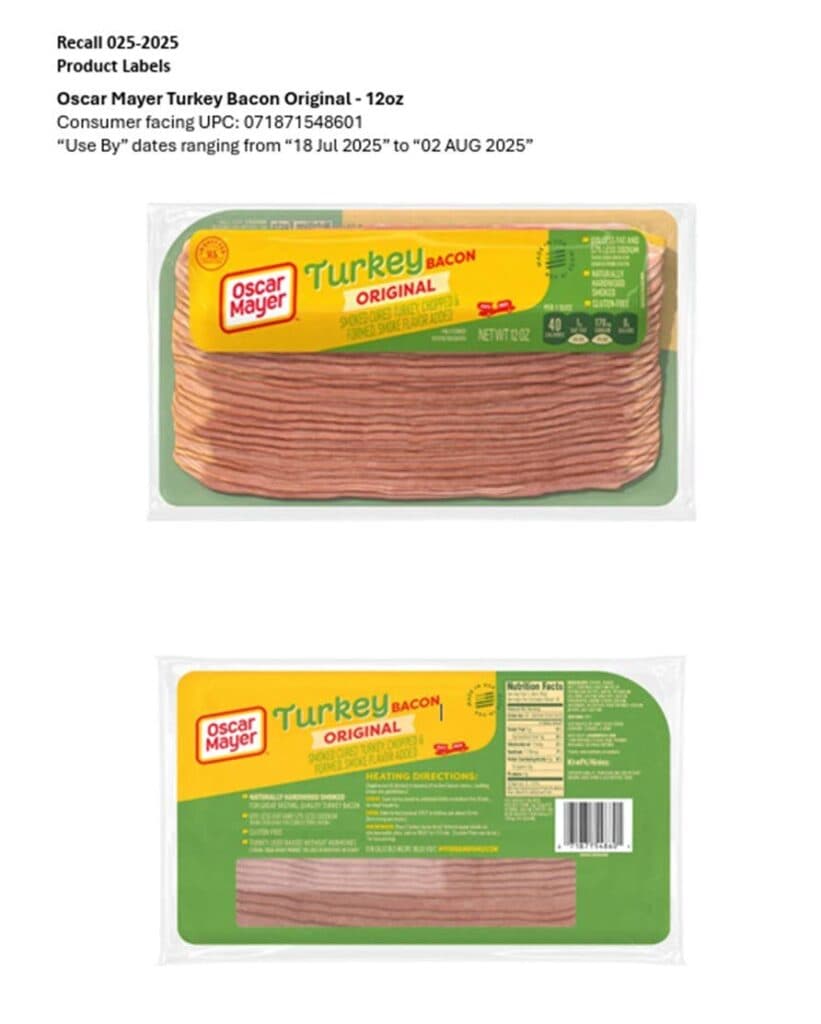 Turkey bacon recalled over fears of Listeria contamination
