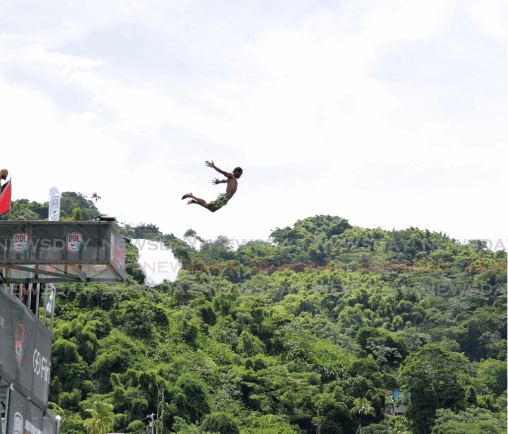 Free diving action in Charlotteville, Tobago
