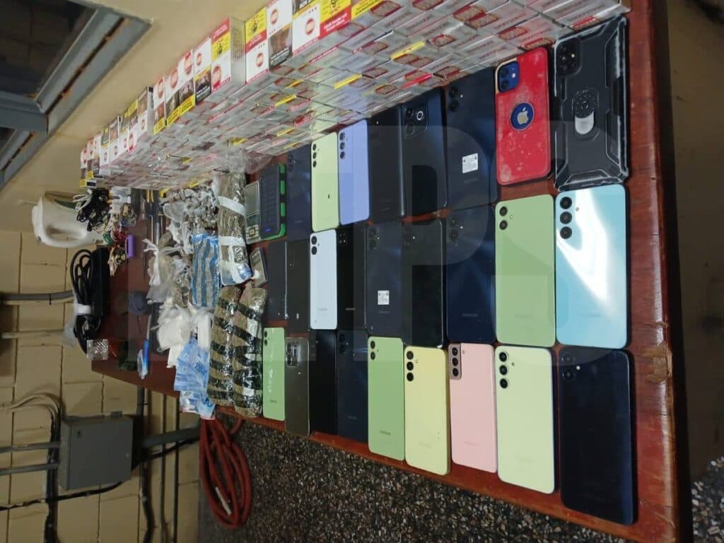 Cops seize WiFi box, 62 phones, cocaine, cutlass in Arouca prison