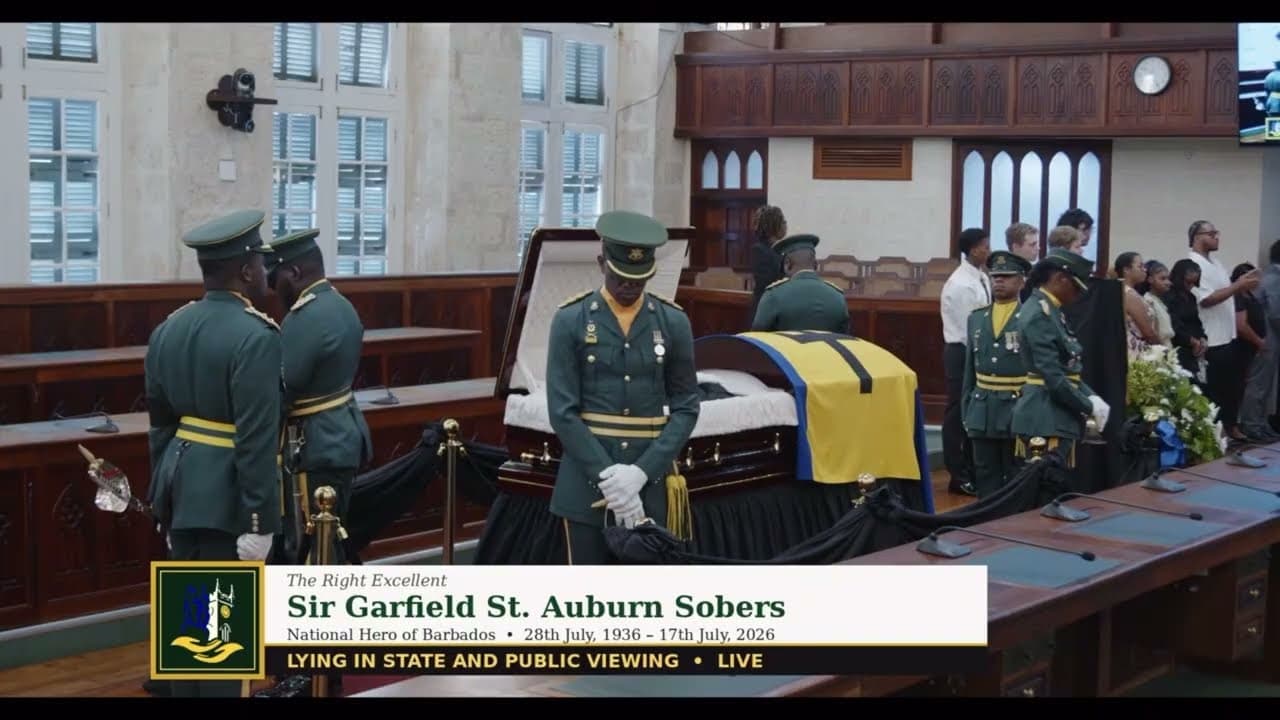 Sir Garfield Sobers lies in state at Parliament