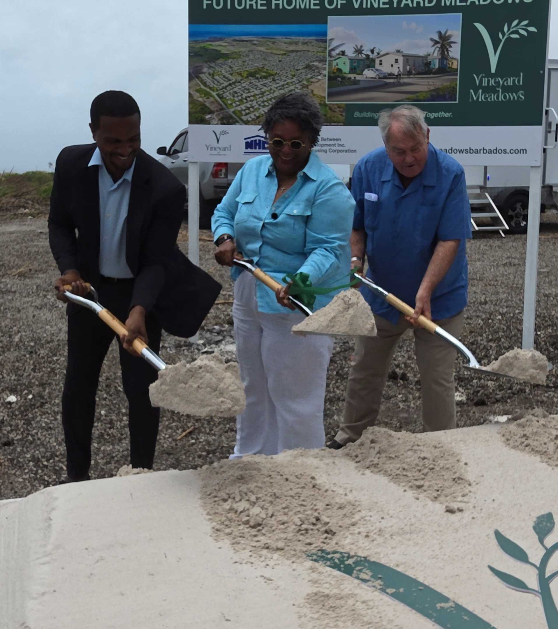 Sod turns on Vineyard Meadows in millâs shadow