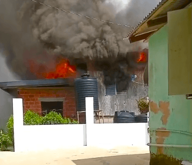 Husband sets house on fire and dies after attack on wife, son