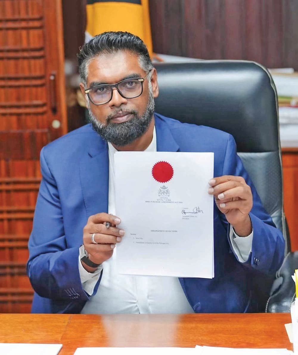 Pres Ali signs Guyana Development Bank Act into law