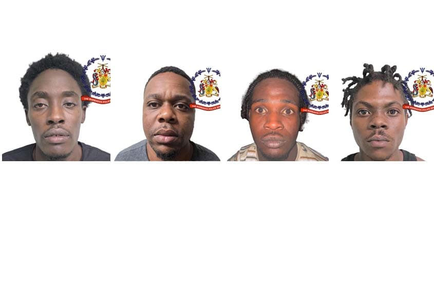 Four on charges of burglary, robbery and theft