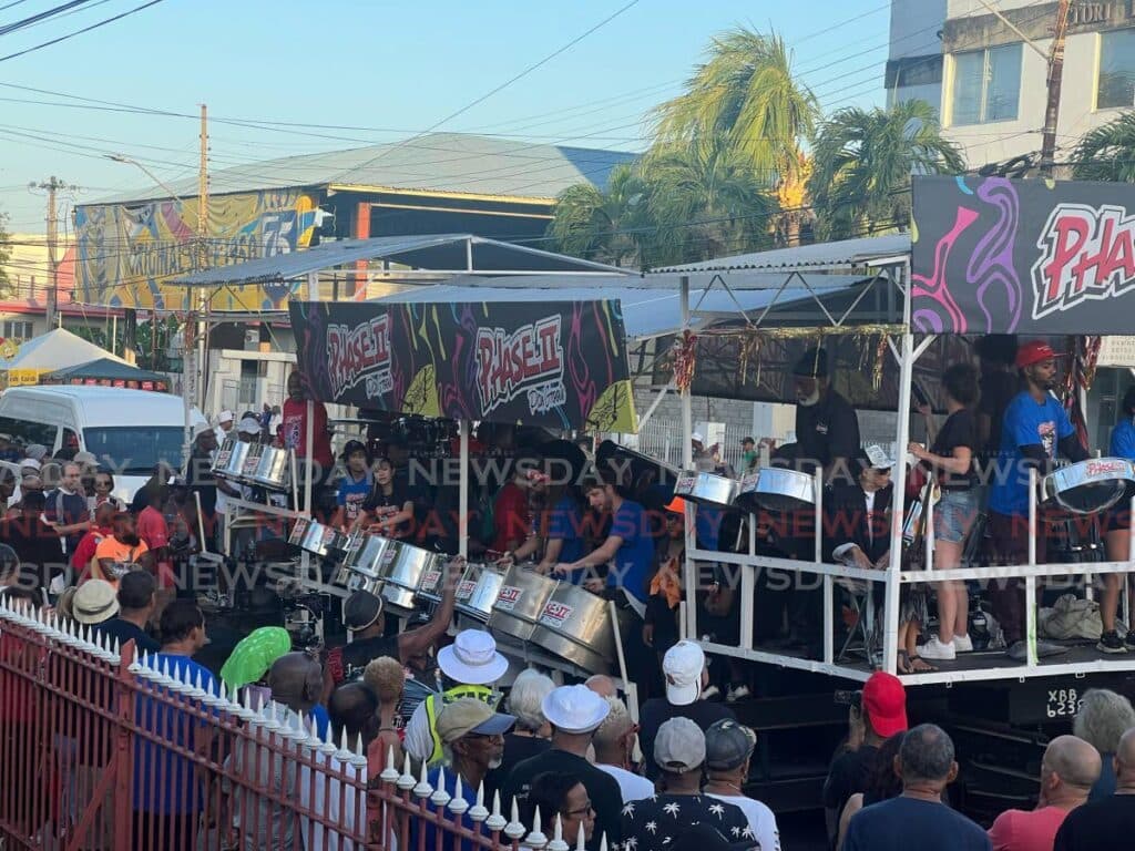 Steelbands compete at Neville Jules Bomb Competition in Port of Spain