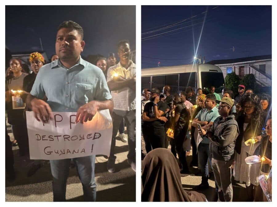 ‘Edghill Must Go’: Joint Opposition, Civil Society Hold Candlelight Vigil Outside Minister’s Home
