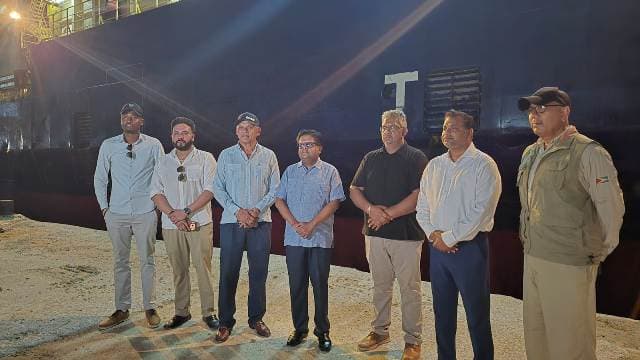Finance Minister on behalf of President Ali dispatches ship with 88 containers of relief supplies to Venezuela