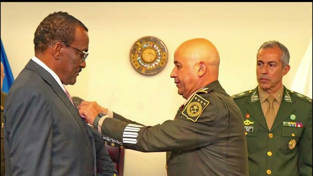 President Bostic receives Inter-American Defence Grand Medal