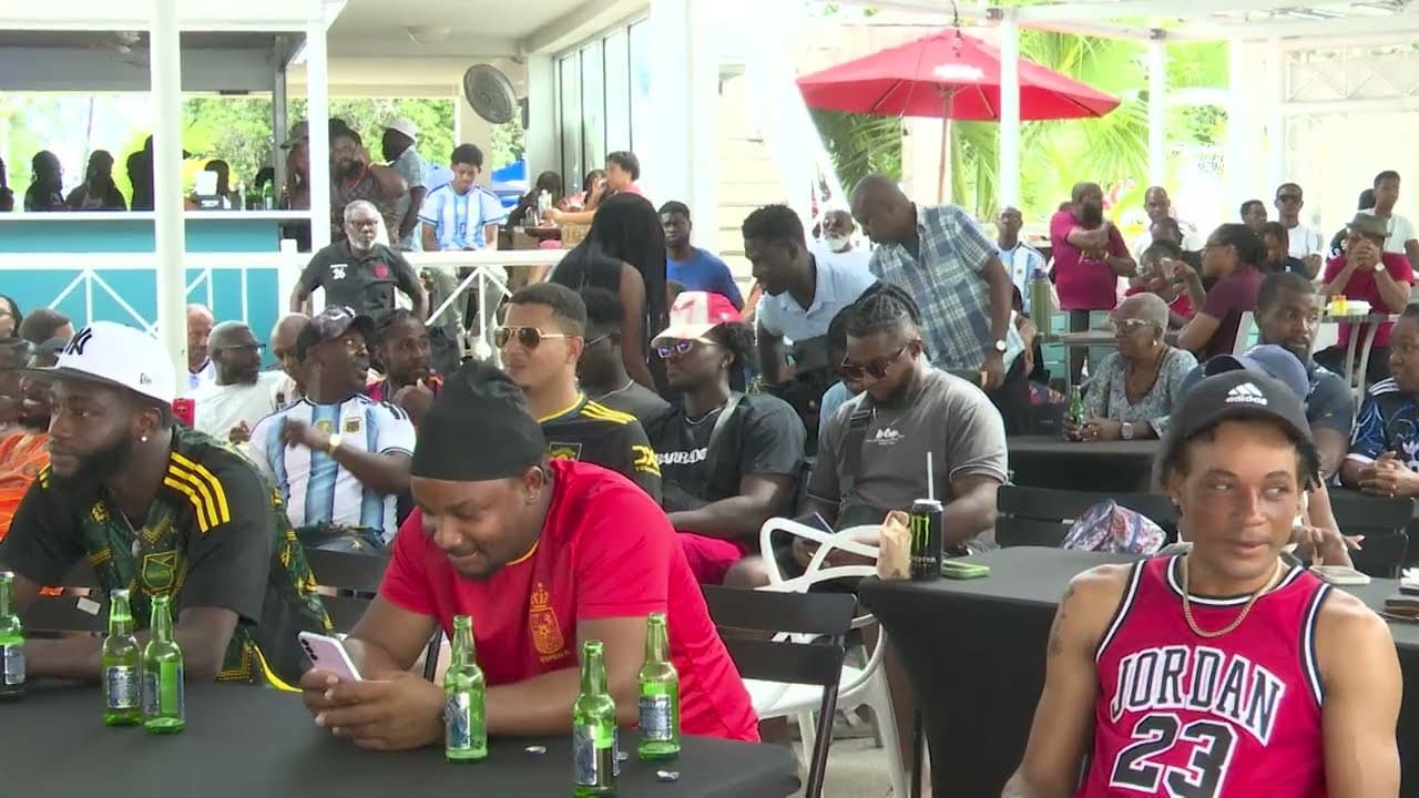 Football fans gather across Barbados for World Cup final