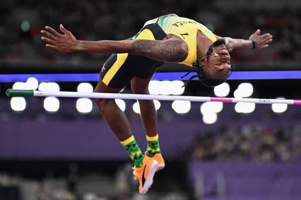 Romaine Beckford wins third high jump title