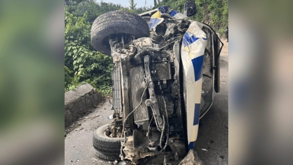 Policewoman injured as service vehicle overturned