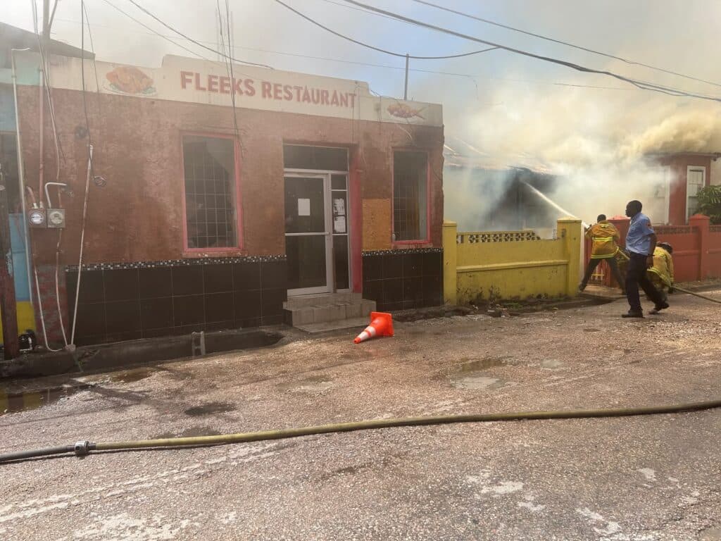Fire engulfs businesses, house in Falmouth