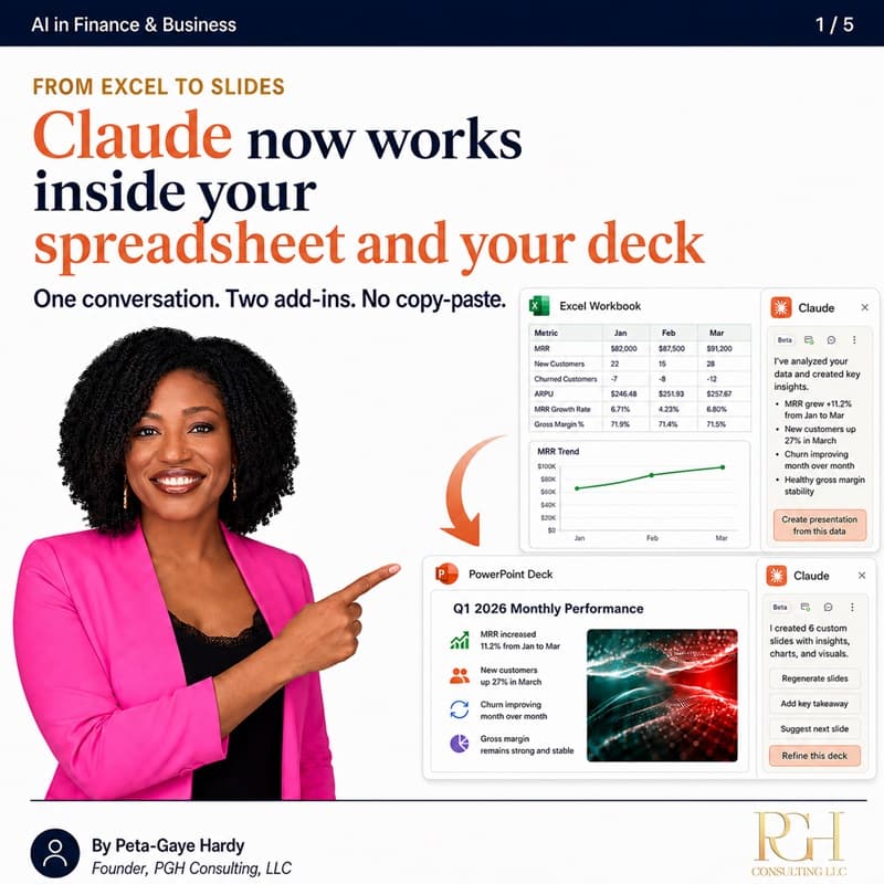From Excel to slides in minutes — Claude now works inside your spreadsheet and your deck