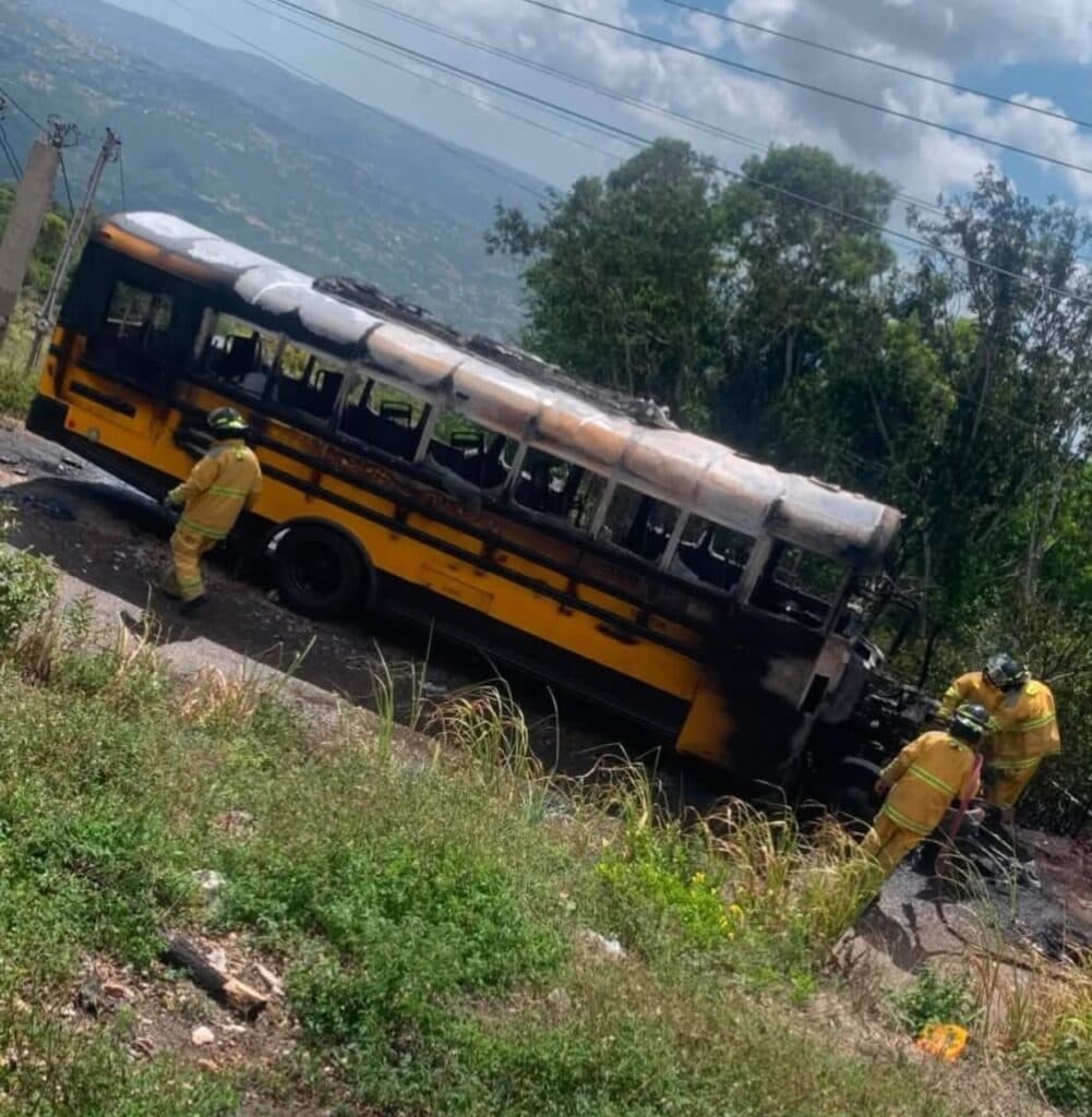 WATCH: School bus driver escapes injury after bus bursts into flames in south Manchester